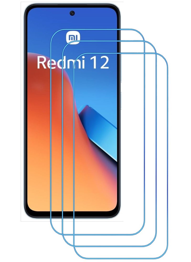 ACLIX 3 Pieces Antistatic ESD Dustproof Premium Quality High Definition Clear Tempered Glass Screen Protector Designed For Xiaomi Redmi 12 - Image 1