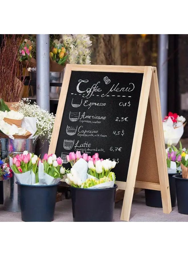 مجموعة سبورة مزدوجة الجوانب من ثلاثة قطع مقاس 25 × 40 بوصة مع ممحاة طباشير - Image 5