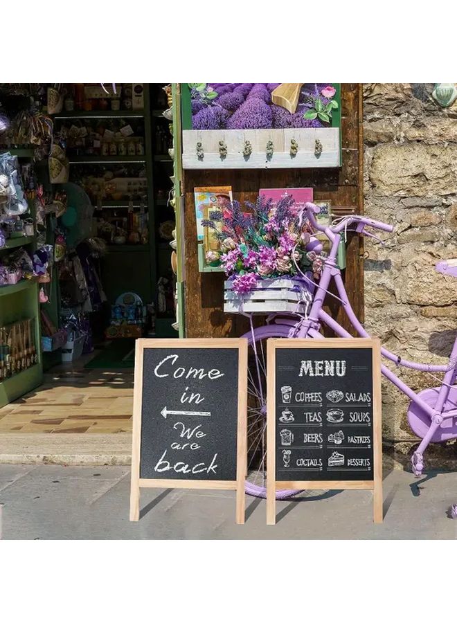 مجموعة سبورة مزدوجة الجوانب من ثلاثة قطع مقاس 25 × 40 بوصة مع ممحاة طباشير - Image 4