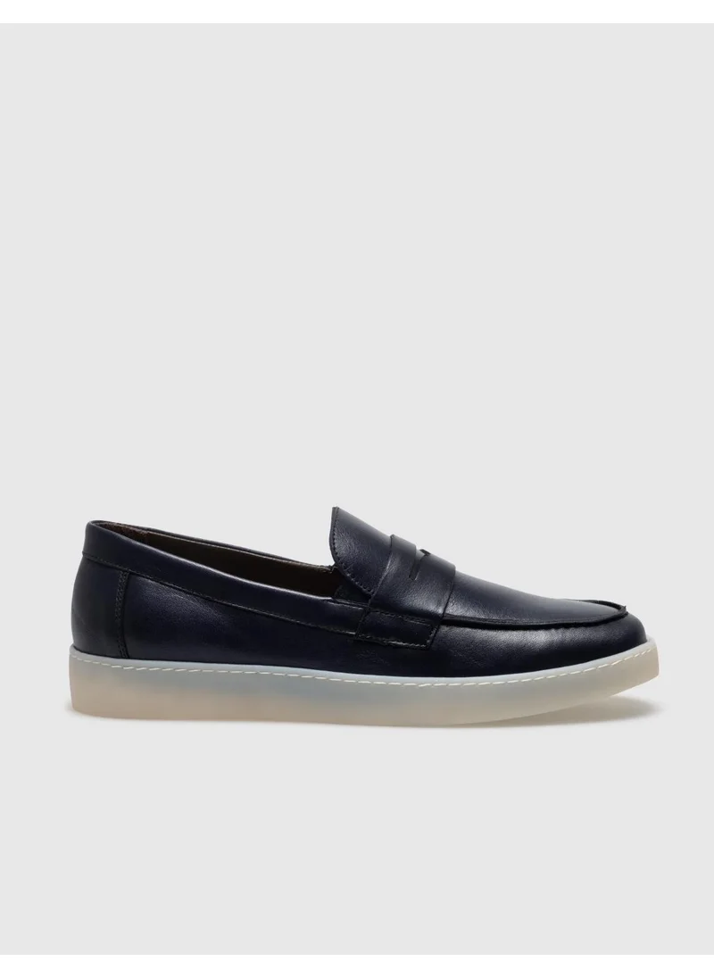 كاباني Genuine Leather Navy Blue Belted Men's Casual Shoes