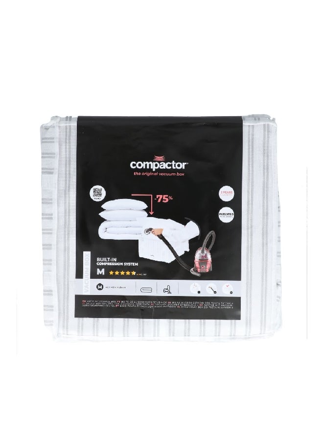COMPACTOR High-Quality and Durable Vacuum Storage Box Grey and White 25 x 42 x 40 cm RAN7929  - Image 1