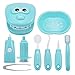 OPTSPTOY 9PCS Plastic Simulation Dentist Play Set Medical Kit Pretend Toy for Kids Hygienic Habbit Cultivation Role Play Game for Children 6 Colors PurplePinkYellowGreen Simple OPP Bag Packaging Blue - Image 2