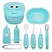 OPTSPTOY 9PCS Plastic Simulation Dentist Play Set Medical Kit Pretend Toy for Kids Hygienic Habbit Cultivation Role Play Game for Children 6 Colors PurplePinkYellowGreen Simple OPP Bag Packaging Blue - Image 4