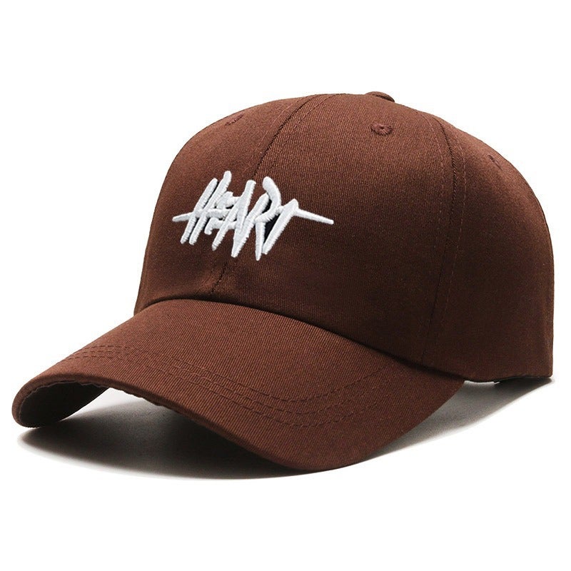 Trendy Korean-Style Cap for Women with Embroidery Coffee - Image 1