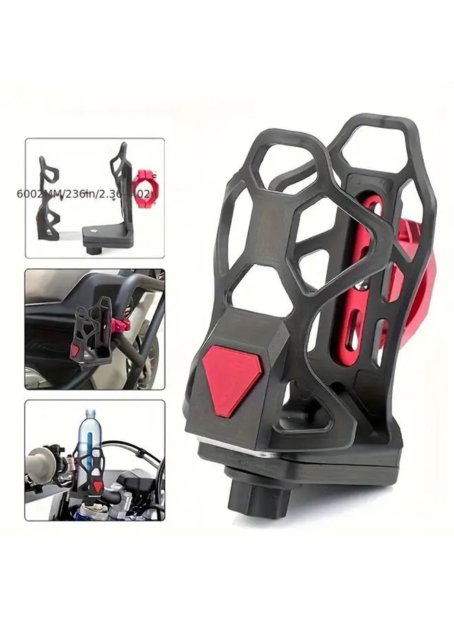 Red Adjustable Cup Holder 60-102mm Motorcycle Bicycle Tool Free No Drill - Image 4
