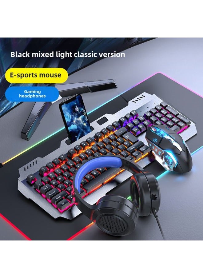 Generic Real Mechanical Feel Keyboard And Mouse Suit Gaming Office Mute Computer Keyboard And Mouse Three-piece Wholesale-Color: White Rainbow Light-single Keyboard  - Image 5