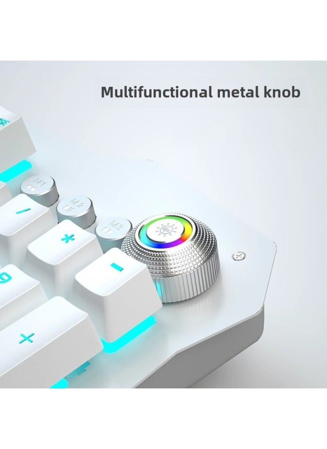 Generic Real Mechanical Feel Keyboard And Mouse Suit Gaming Office Mute Computer Keyboard And Mouse Three-piece Wholesale-Color: White Rainbow Light-single Keyboard  - Image 3