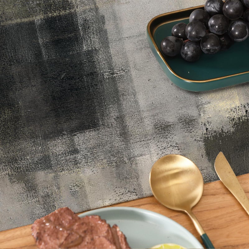 Winotic Black Grey Watercolor Table Runner 36 Inches Long, Art Abstract Modern Dresser Scarf for Seasonal Decor Party Kitchen Dining Coffee Table Wedding Home (13"x36", Black Grey) - Image 4