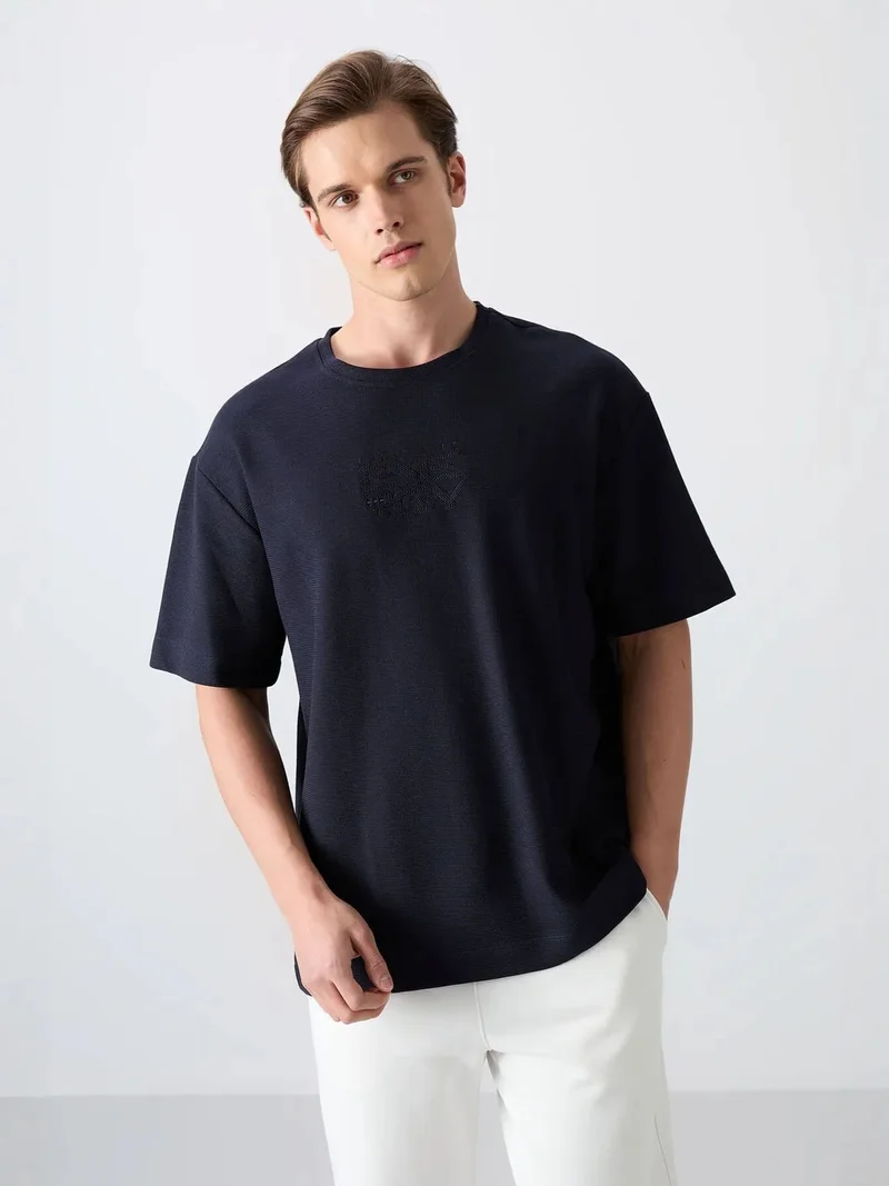 تومي لايف TOMMY Oversized Logo Embroidered Cotton-Blend T-Shirt