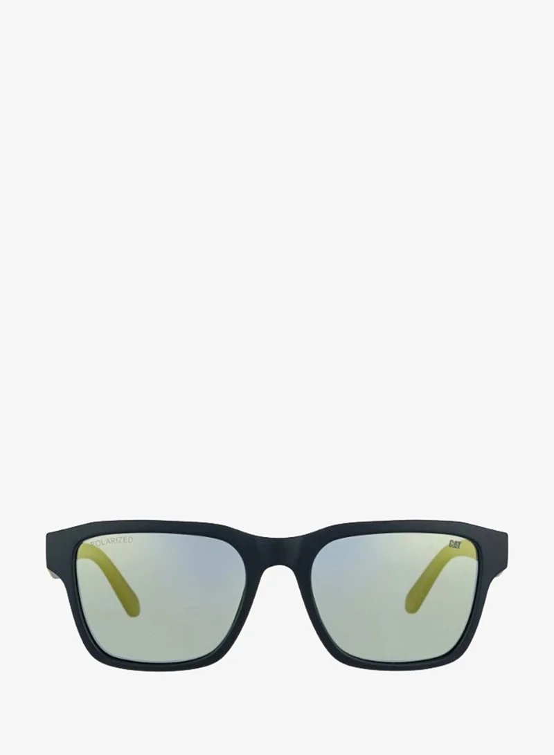 Caterpillar CAT CTS‑8037 Men’s TR90 Polarized Sunglasses – Angular Square Frame – Rubber Textured Detailing – TAC Polarized Lenses – 55‑19‑145