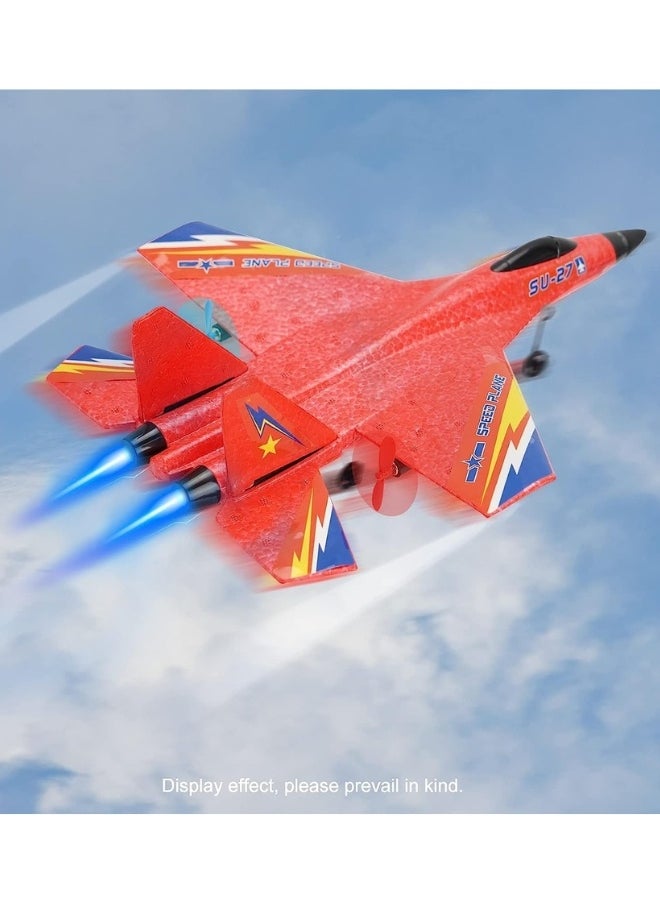 TOY GARDEN - 2.4GHz RC Plane – Ready-to-Fly Remote Control Jet Glider with 6-Axis Gyro, Battery, and Cool Lights, Easy-to-Fly Toy Aircraft for Kids & Adults (Red) - Image 1