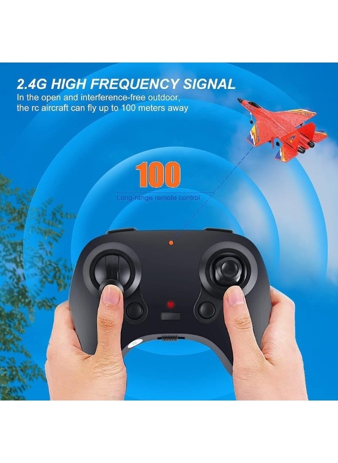 TOY GARDEN 2.4GHz RC Plane – Ready-to-Fly Remote Control Jet Glider with 6-Axis Gyro, Battery, and Cool Lights, Easy-to-Fly Toy Aircraft for Kids & Adults (Red)  - Image 3