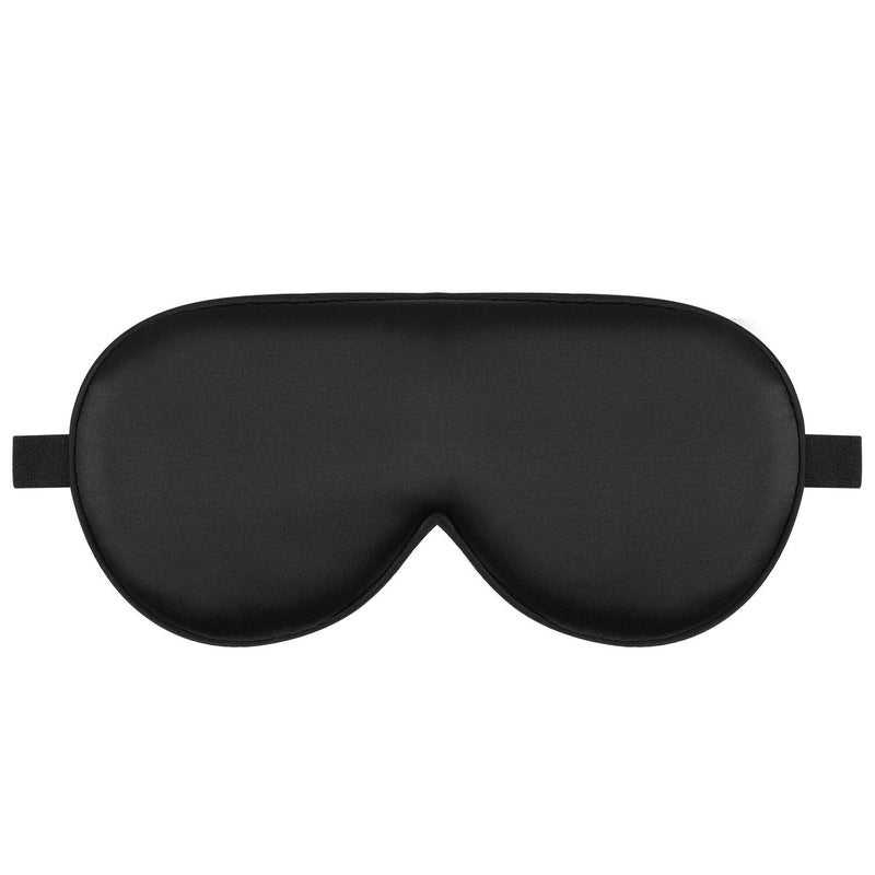 Alaska Bear Mulberry Silk Sleep Mask Cool Super Smooth Eye Cover Genuine Organic Silk for Sensitive Skin Soft Filling Lightweight Eye Shades for Sleeping Original Black Flat