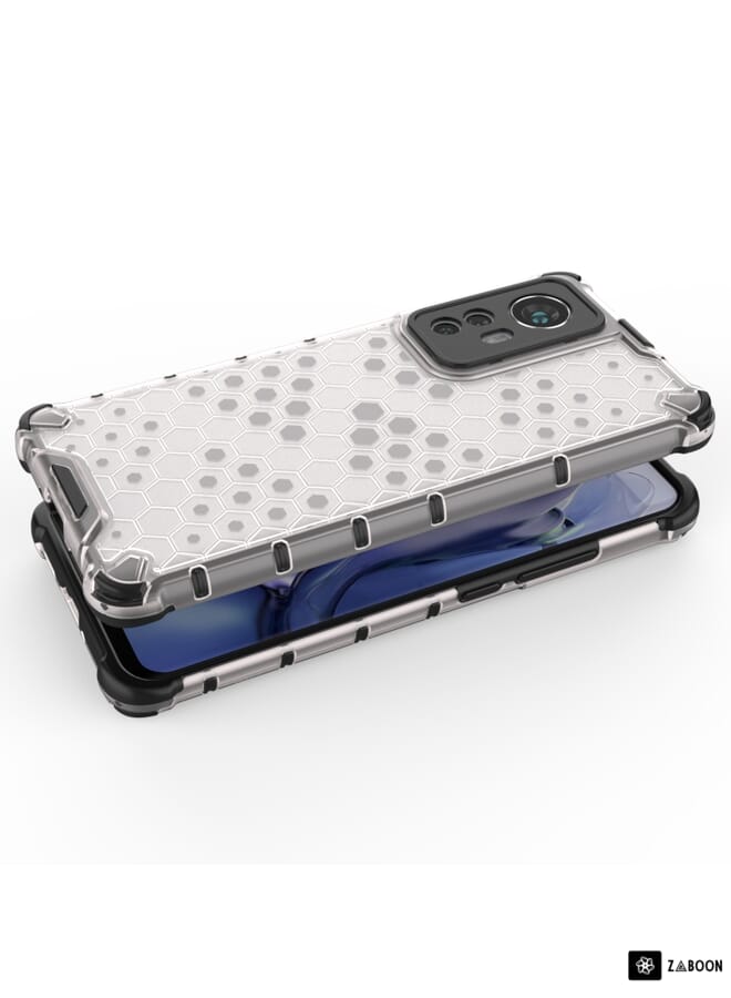 Green Tiger For Xiaomi 12 5G Shockproof Honeycomb PC + TPU Phone Case(White) - Image 4