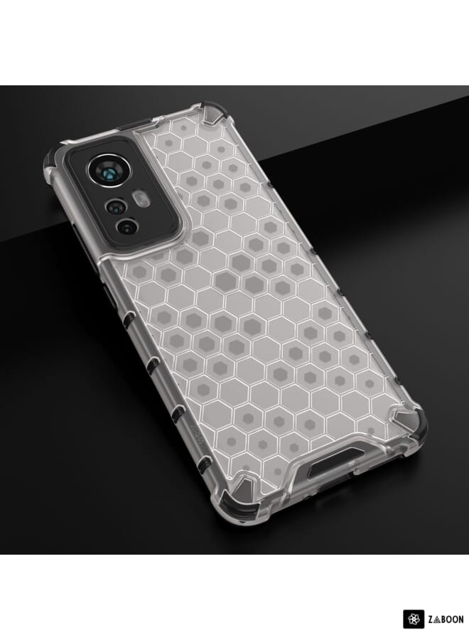 Green Tiger For Xiaomi 12 5G Shockproof Honeycomb PC + TPU Phone Case(White) - Image 2