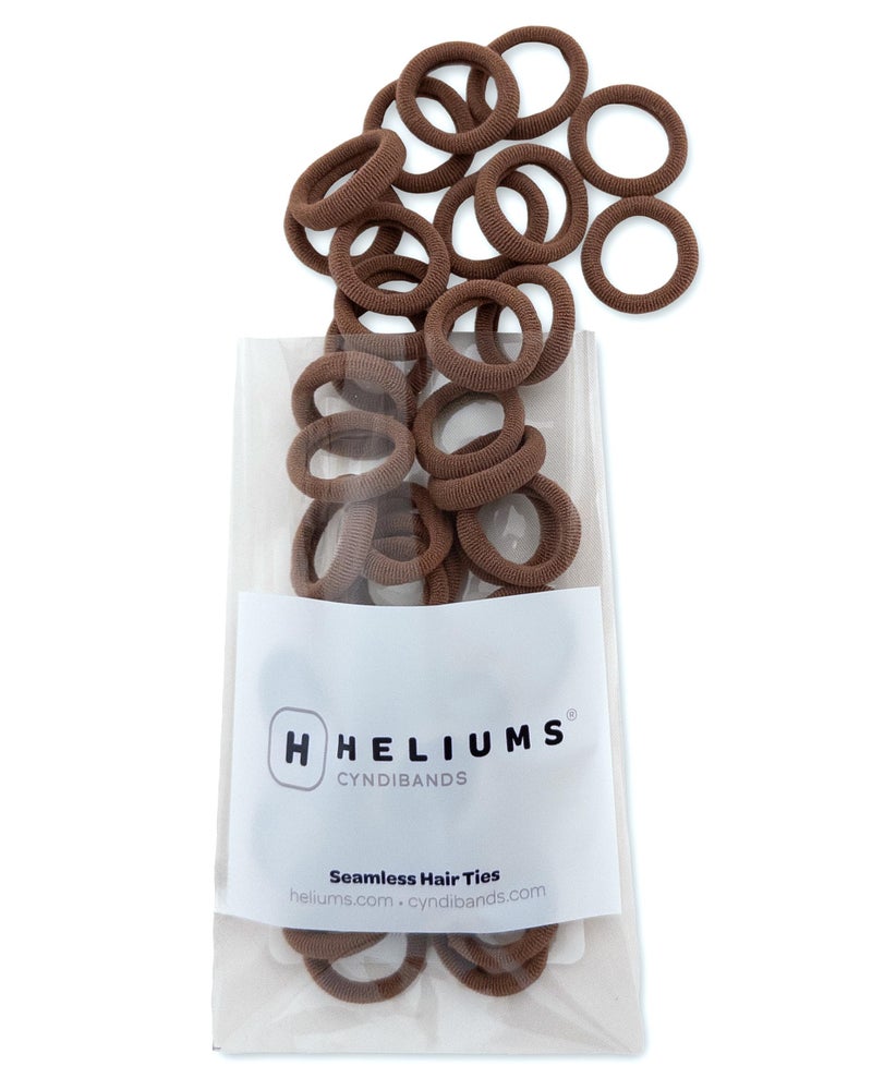 Heliums Extra Small Hair Ties No Damage Medium Brown Mini 07 Inch Tiny Soft Seamless Hair Bands for Toddlers Braids Kids Ponytails 40 Count - Image 2