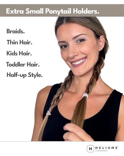 Heliums Extra Small Hair Ties No Damage Medium Brown Mini 07 Inch Tiny Soft Seamless Hair Bands for Toddlers Braids Kids Ponytails 40 Count - Image 3