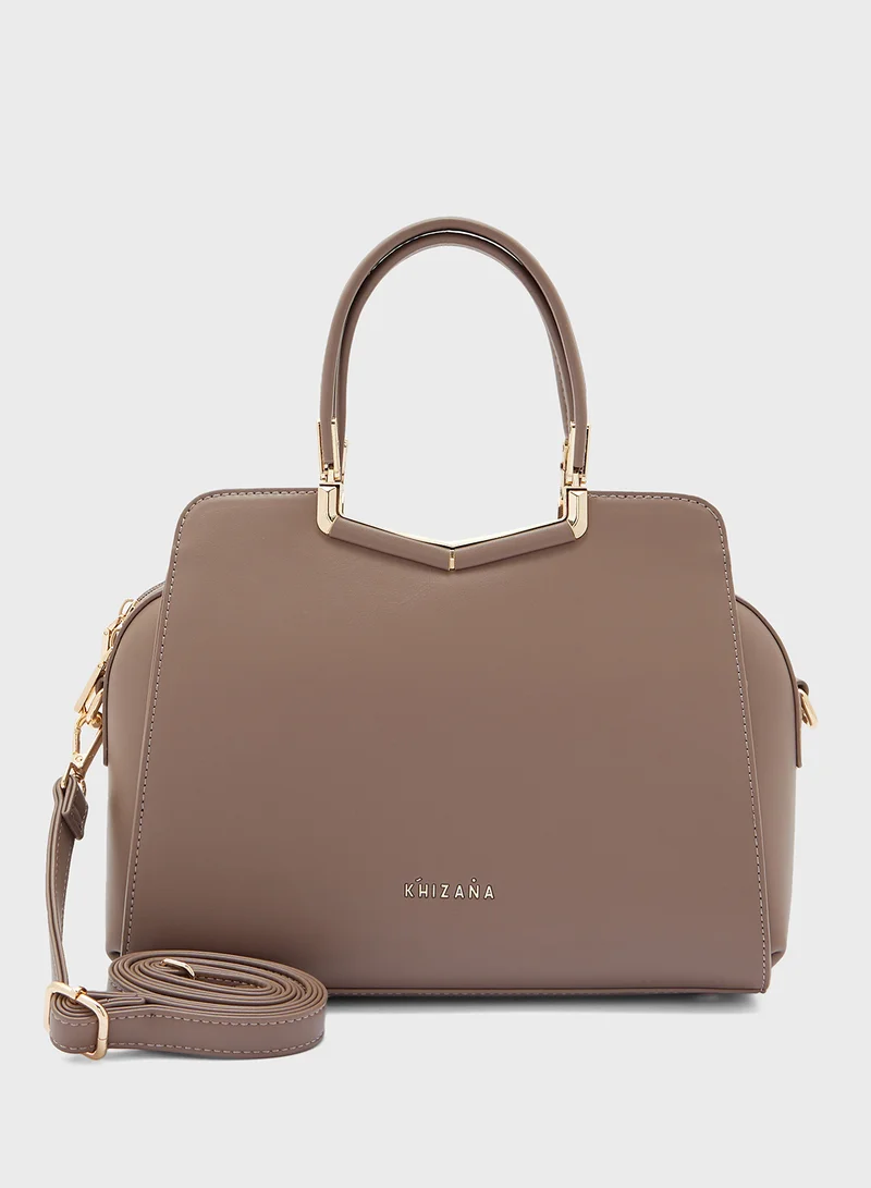 Khizana Metal Trim Satchel Bag