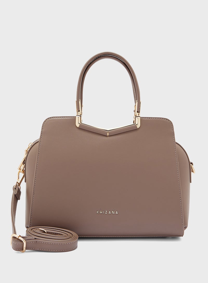 Khizana Metal Trim Satchel Bag - Image 1