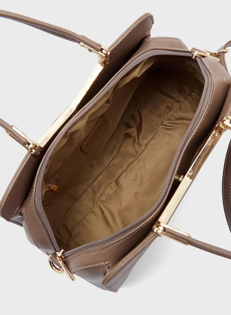 Khizana Metal Trim Satchel Bag