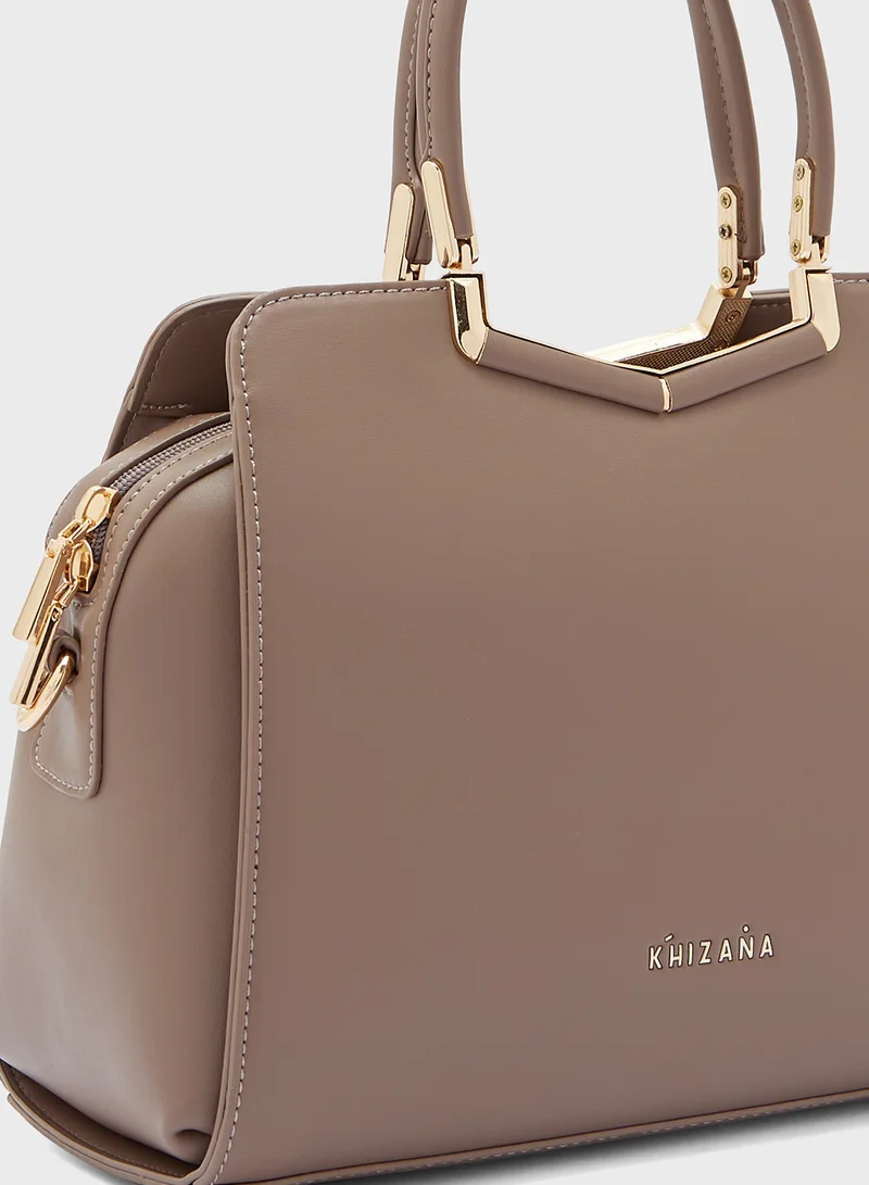 Khizana Metal Trim Satchel Bag