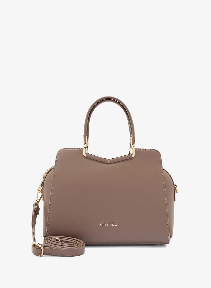 Khizana top handle strcutured satchel with strap