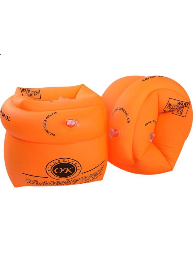 Asorain Adult And Children'S Arm Rings, Swimming Double Air Chamber Safety Inflatable Buoyancy Float Rings, Kids Swimming Water Sleeves, Orange - Image 2