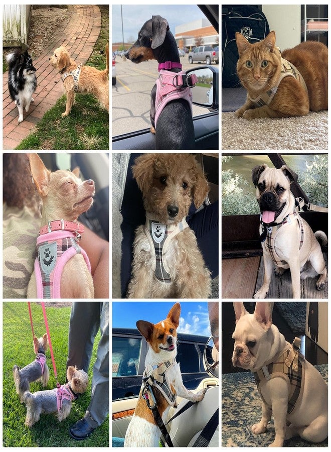 KOOLTAIL Dog Harness for Small Medium Dogs ,Dog Harness and Leash Set, Step in No Pull Soft Mesh Padded Adjustable and Reflective Pet Vest Harness Puppy, Plaid Extra Harness for XS S Dogs, Pink M - Image 2