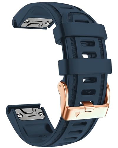 OUTVI 20mm Watch Band for Garmin fenix 5s fenix 6s fenix 7s pro quickfit 20 bands Replacement for garmin epix 2 42mm sapphire short strap Rose Gold women men Blue - Image 1