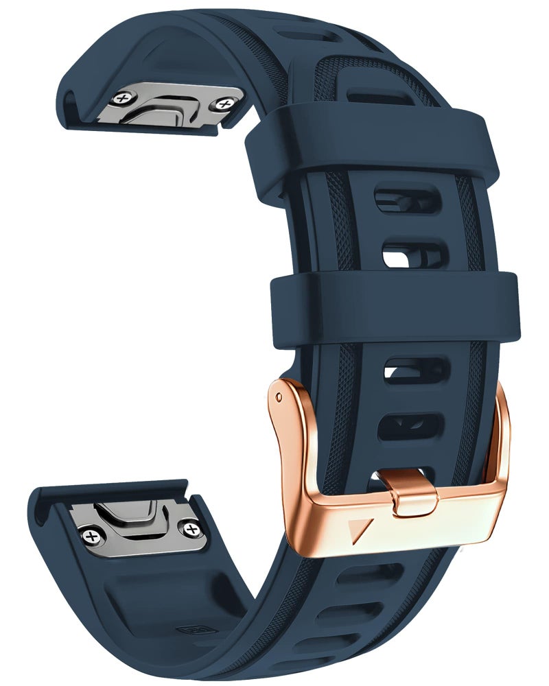 OUTVI 20mm Watch Band for Garmin fenix 5s fenix 6s fenix 7s pro quickfit 20 bands Replacement for garmin epix 2 42mm sapphire short strap Rose Gold women men Blue - Image 2