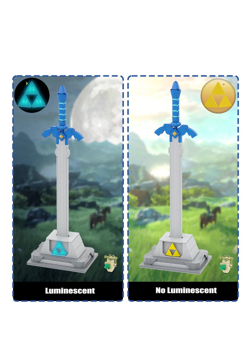 SOLARAE Master Sword Building Blocks Model Kit, with 3 Luminous Tri-Force and Creative Building Set, Unique Decorations and Building Toys for Child Adult Christmas Festival Valentine's Day Gift(290PCS) - Image 3
