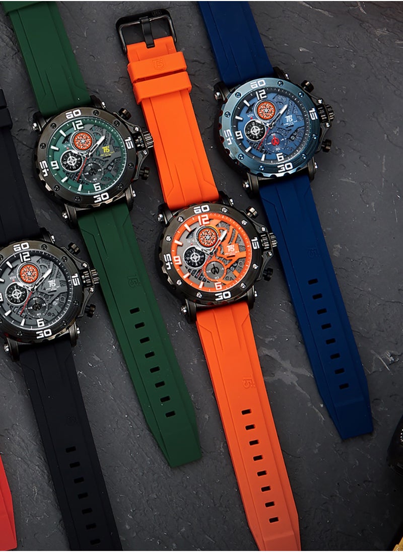 T5 - T5 Men's Chronograph Silicone strap Watch - Image 1