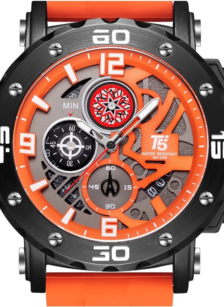 T5 - T5 Men's Chronograph Silicone strap Watch - Image 1