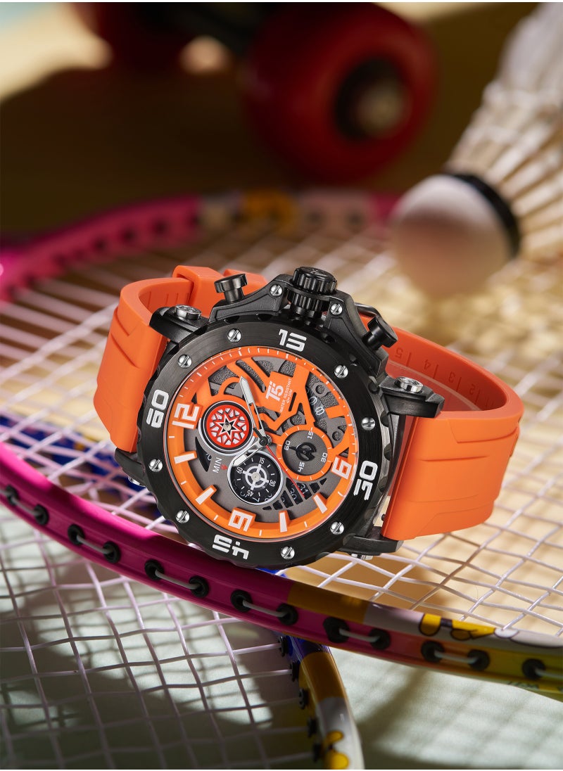 T5 - T5 Men's Chronograph Silicone strap Watch - Image 1
