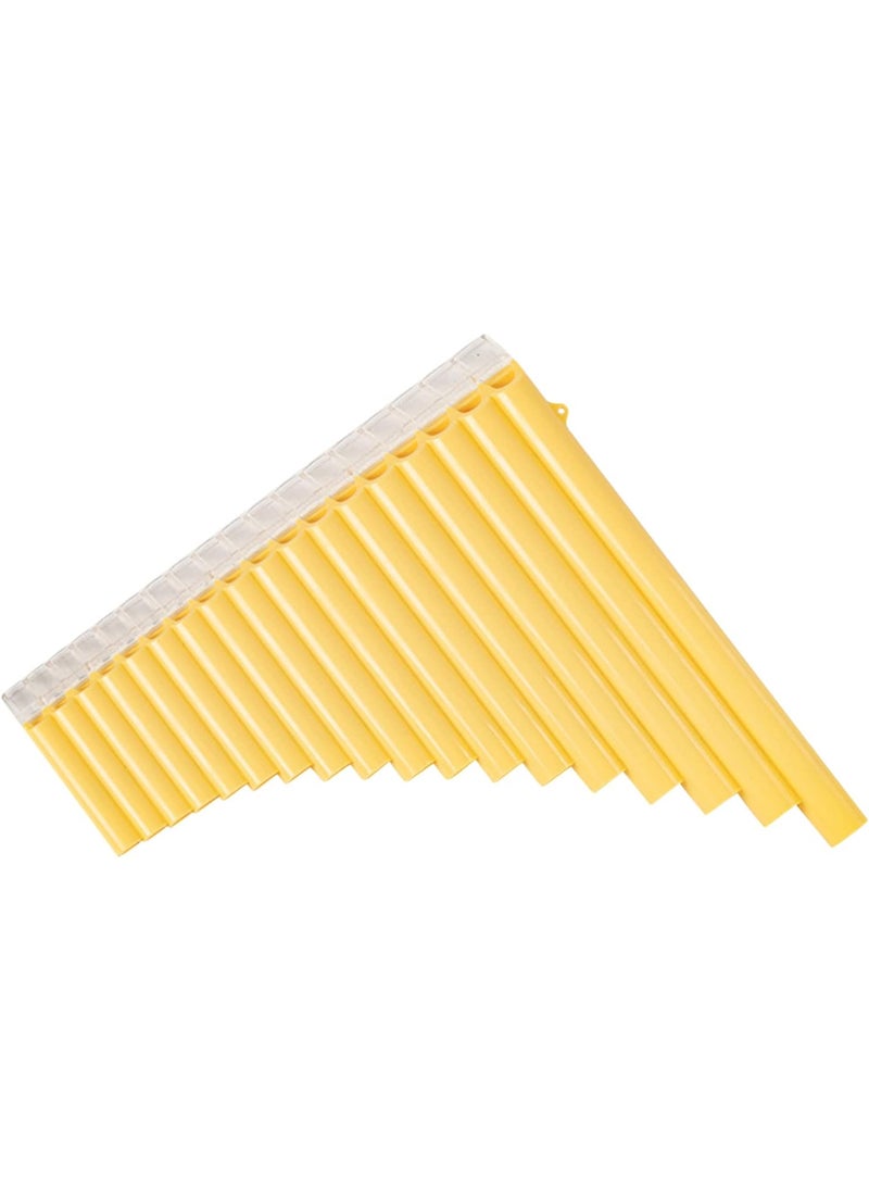 Semme Flute Instrument 18pipe pan flute Flute Flautas Musicales with a carry bag for Beginners Learning Teaching with User Manual Yellow  - Image 1