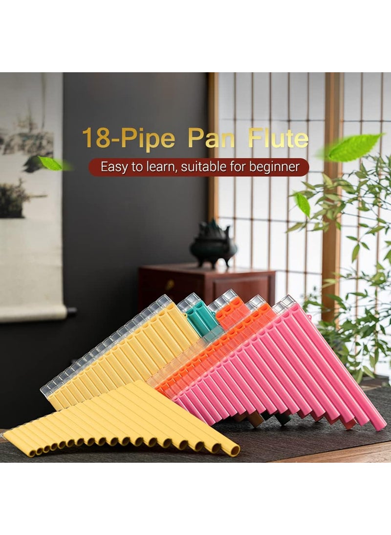 Semme Flute Instrument 18pipe pan flute Flute Flautas Musicales with a carry bag for Beginners Learning Teaching with User Manual Yellow  - Image 4