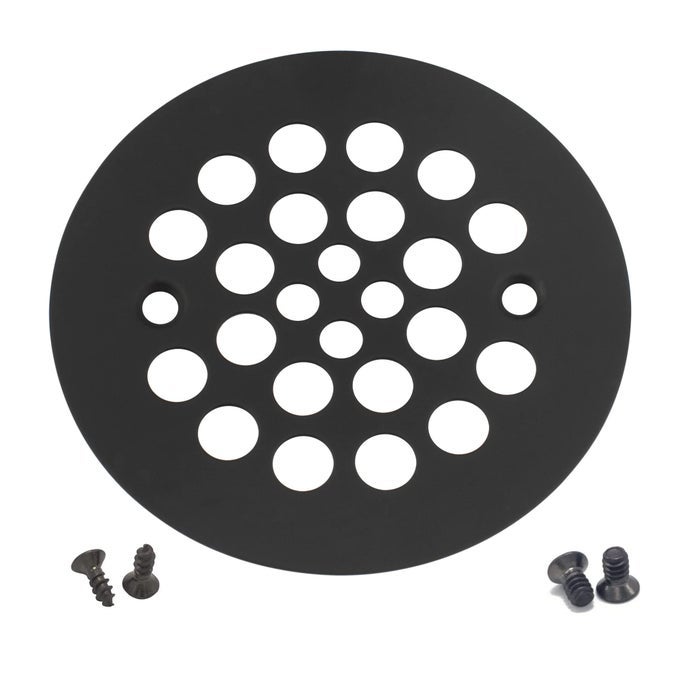 414 SHOWER STRAINER DRAIN TRIM SET SCREWIN SHOWER STRAINER DRAIN COVER PLASTICODDITIES STYLE REPLACEMENT STRAINER GRIDMACHINE SELFTAPPING SCREWS INCLUDED MATT BLACK