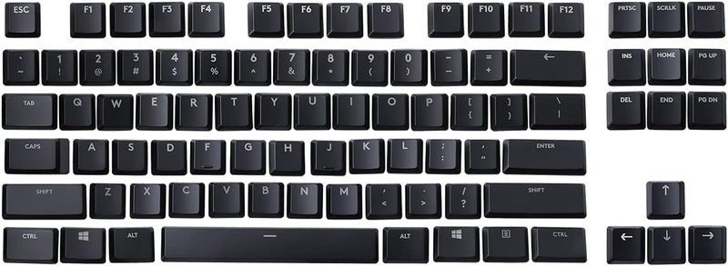 هويون مجموعة كاملة من 87 أغطية مفاتيح بديلة للوحة مفاتيح Logit G813/G815/G913/G915 TKL RGB الميكانيكية للألعاب (87 مفتاحًا أسود) - Image 1