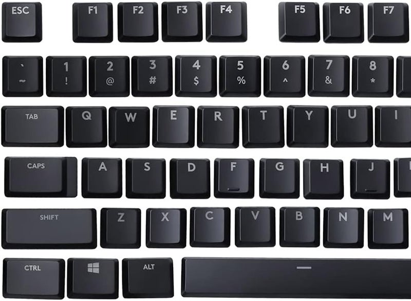 هويون مجموعة كاملة من 87 أغطية مفاتيح بديلة للوحة مفاتيح Logit G813/G815/G913/G915 TKL RGB الميكانيكية للألعاب (87 مفتاحًا أسود) - Image 2