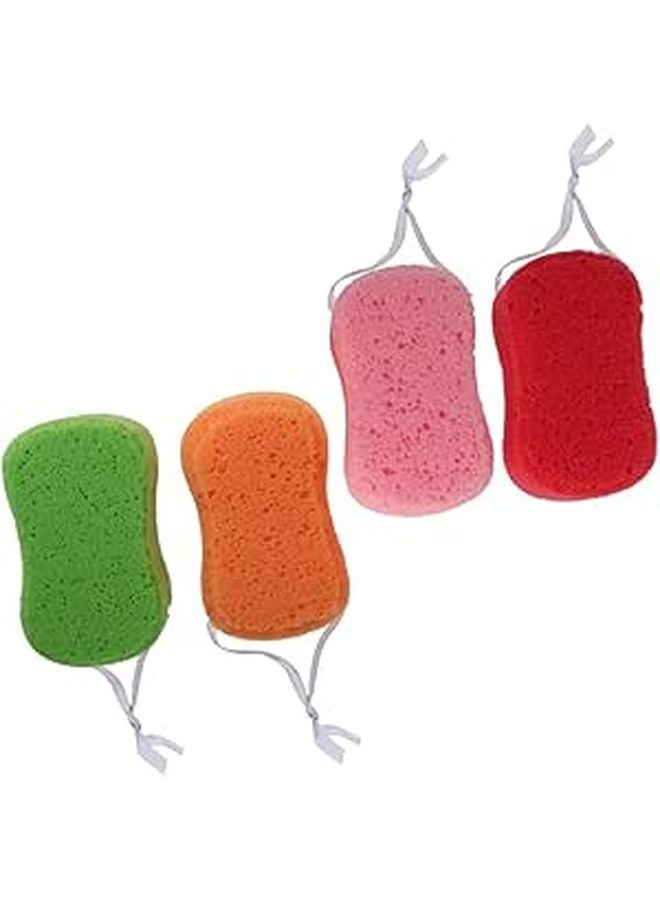 4Pcs Natural Sponge Body Scrubber Soft Exfoliating Bath Sponges Random Colors - Image 1