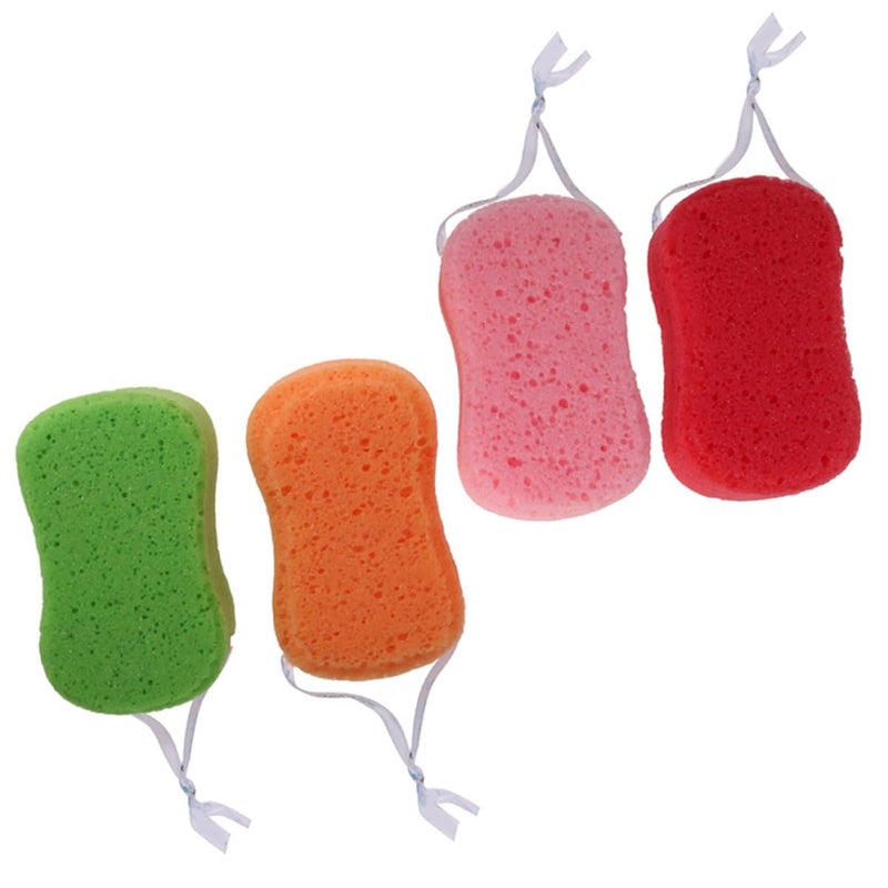 4Pcs Natural Sponge Body Scrubber Soft Exfoliating Bath Sponges Random Colors - Image 2