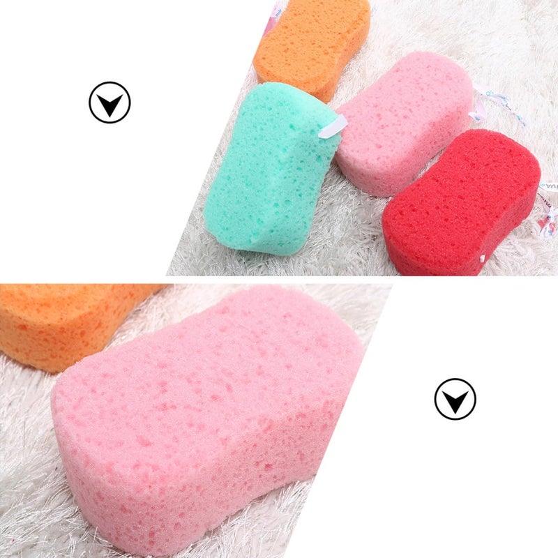 4Pcs Natural Sponge Body Scrubber Soft Exfoliating Bath Sponges Random Colors - Image 4