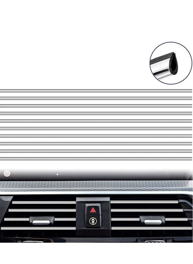 Generic 4m Car Interior Air Conditioner AC Vent Outlet Covers Decorative Strip (Silver)  - Image 1
