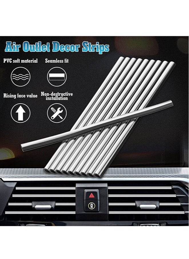 Generic 4m Car Interior Air Conditioner AC Vent Outlet Covers Decorative Strip (Silver)  - Image 3