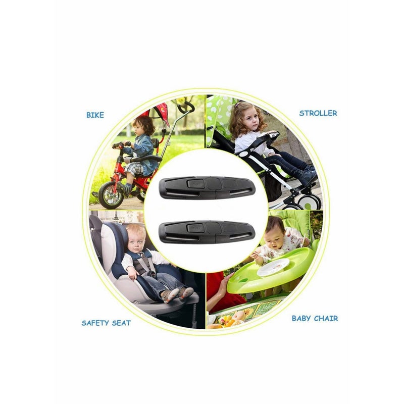SOLARAE Car Safety Seat Strap Belt Lock Baby Child Harness Chest Clip Safe Buckle Black - Image 5