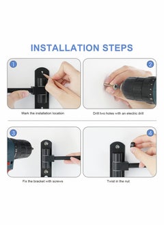Excefore Helmet Holder, Helmet Holder for Bike 180 Degree Rotation Helmet Rack Motorcycle with 2 Hooks Helmet Hanger  - Image 4