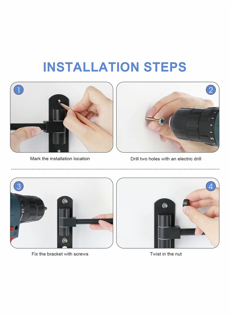 Excefore - Helmet Holder, Helmet Holder for Bike 180 Degree Rotation Helmet Rack Motorcycle with 2 Hooks Helmet Hanger - Image 1