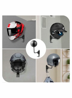 Excefore Helmet Holder, Helmet Holder for Bike 180 Degree Rotation Helmet Rack Motorcycle with 2 Hooks Helmet Hanger  - Image 5