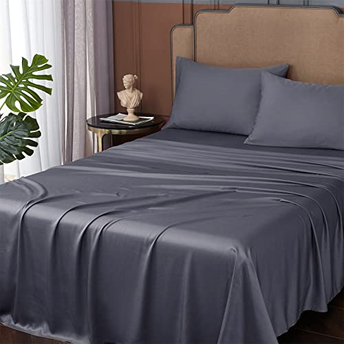 HYPREST Cooling Sheets King, Rayon Derived from Bamboo, Extra Deep Pocket Sheets Fits 18"-24" Thick Mattress, Grey Luxury Silky Soft No Sweat Cooling Sheets for Hot Sleepers - Image 5