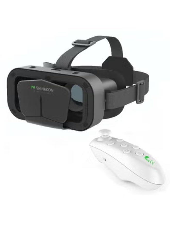 في آر شينيكون نظارة الواقع الافتراضي VR SHINECON G10، تدعم الهواتف من 3.5 إلى 7.2 بوصة، زاوية رؤية 110 درجة + مسافة بؤرية قابلة للتعديل، تشمل وحدة تحكم بلوتوث، تجربة غامرة للأفلام والألعاب - Image 1